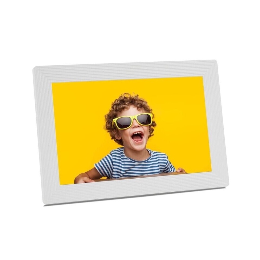 WiFi Digital Picture Frame FRAMEO App, 10.1 Inch HD Touch Screen White Pastigio
